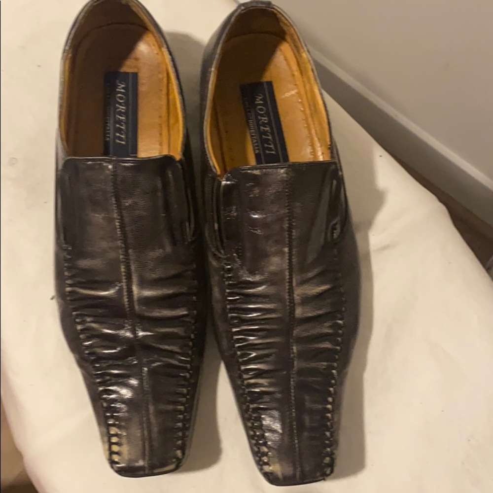 Men Grey-white brush dress shoes